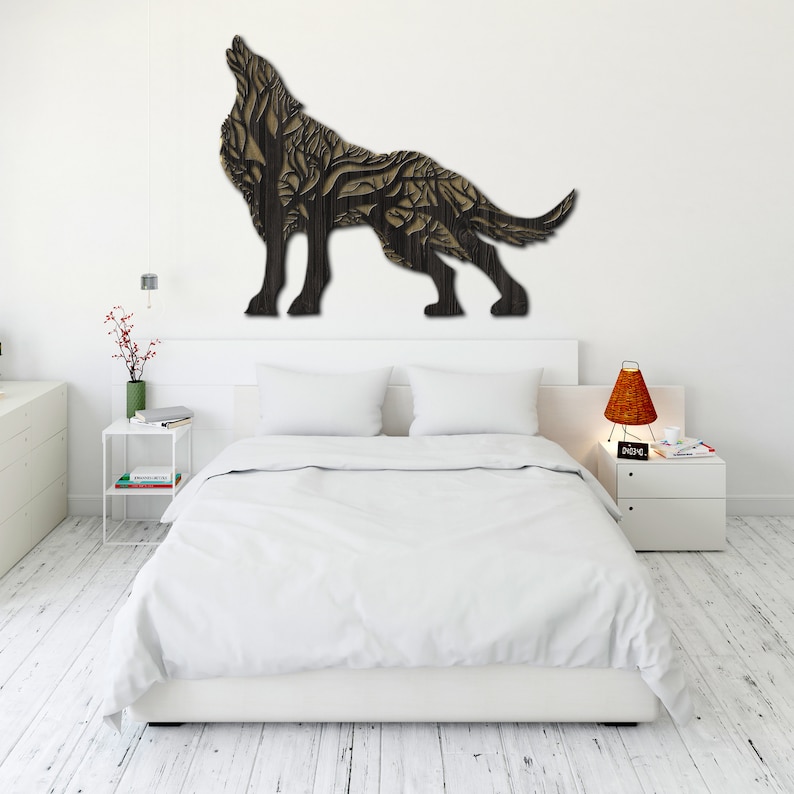 Wolf Wood Art Wolf Wall Decor Wolf Wooden Wall Decor Wolf Etsy UK