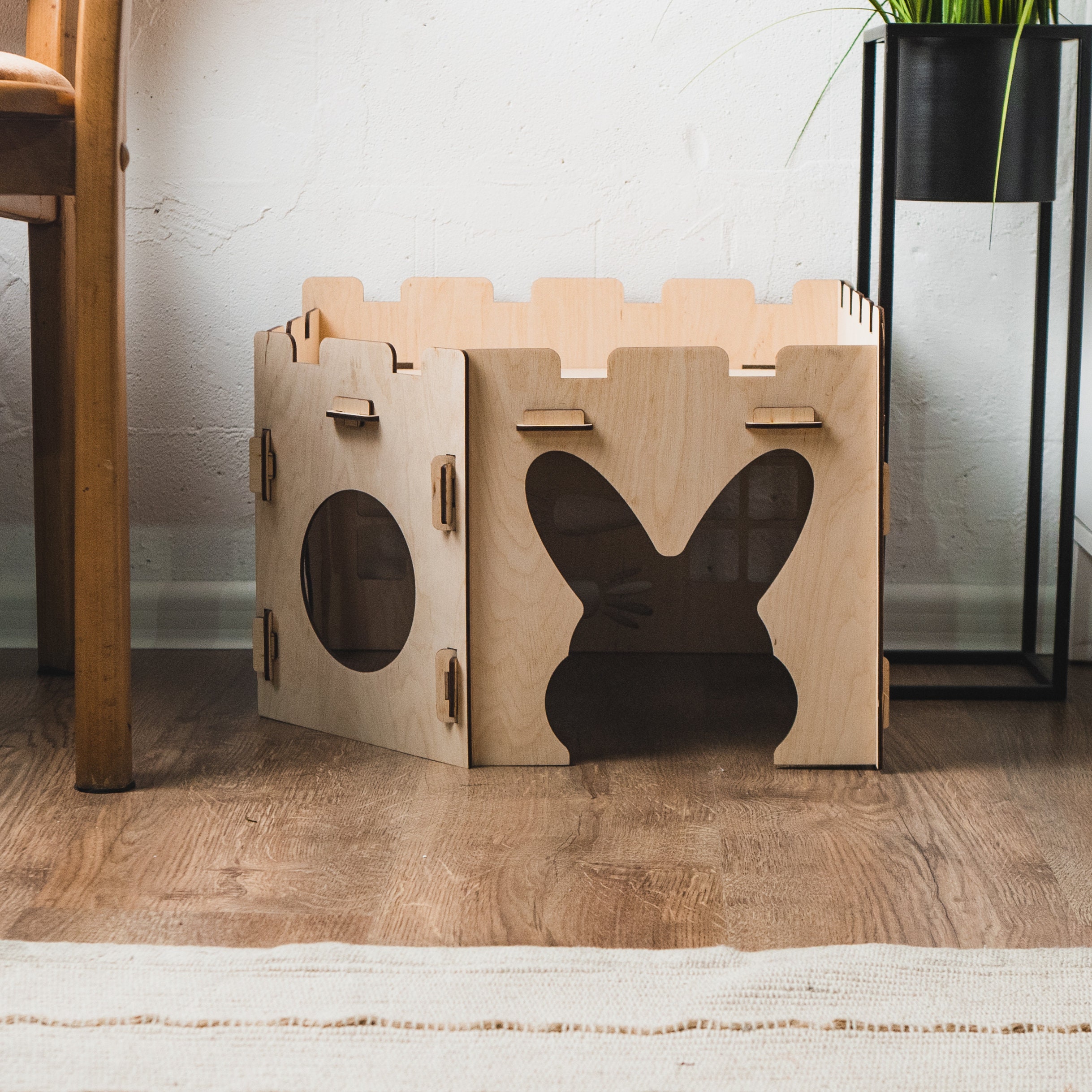 Large Rabbit House, Indoor Rabbit Castle, Rabbit Bed, Modern Rabbit ...