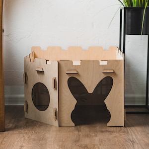 Large Rabbit House, Indoor Rabbit Castle, Rabbit Bed, Modern Rabbit ...