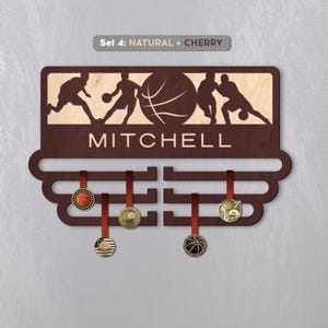 Basketball Medaillenhalter, personalisierter Medaillenhalter, Basketball Medaillenaufhänger, kundenspezifischer Medaillenhalter Holz, Basketball Medaillenanzeige