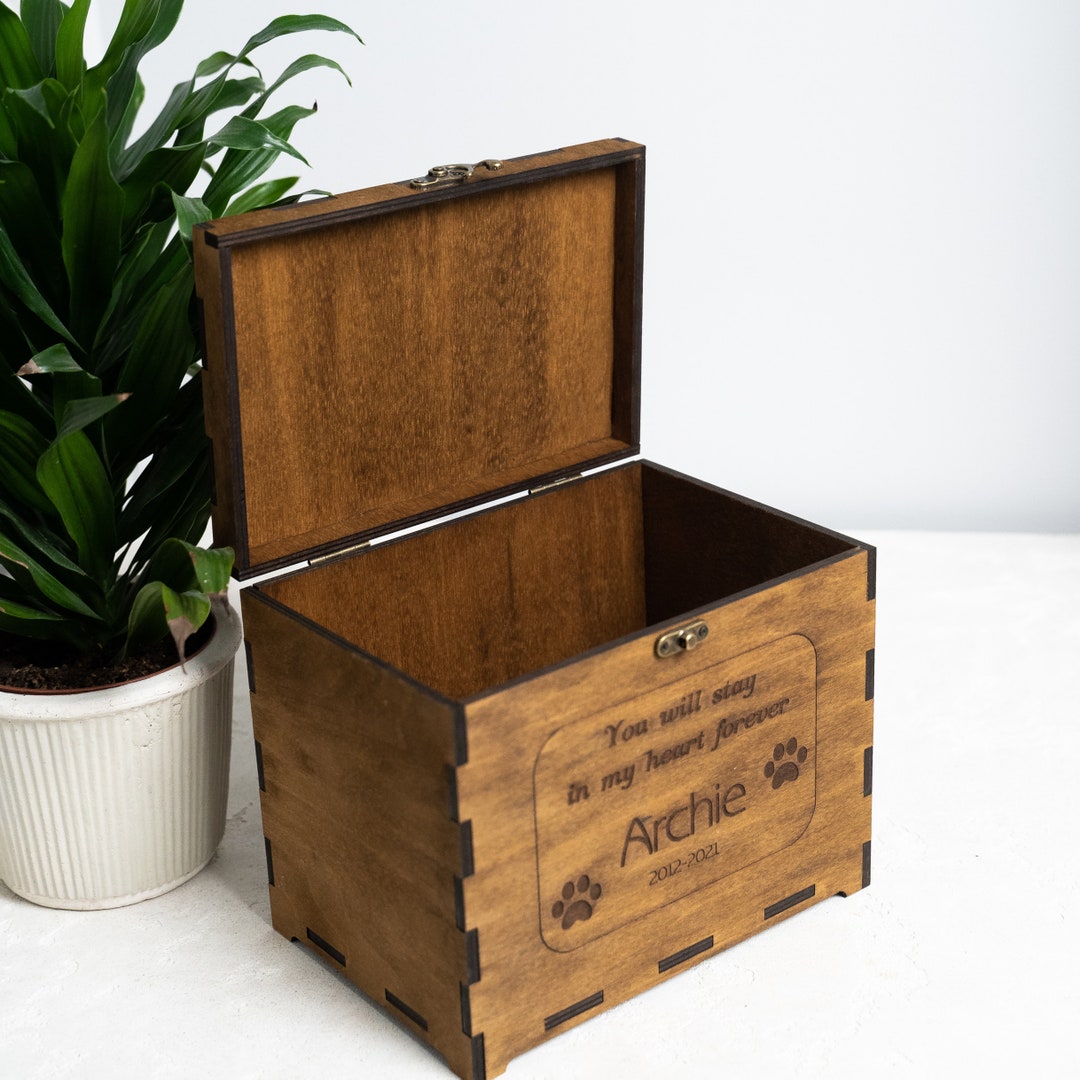 Pet Memorial Box,wooden Pet Memorial Urn,pet Cremation Box,personalized
