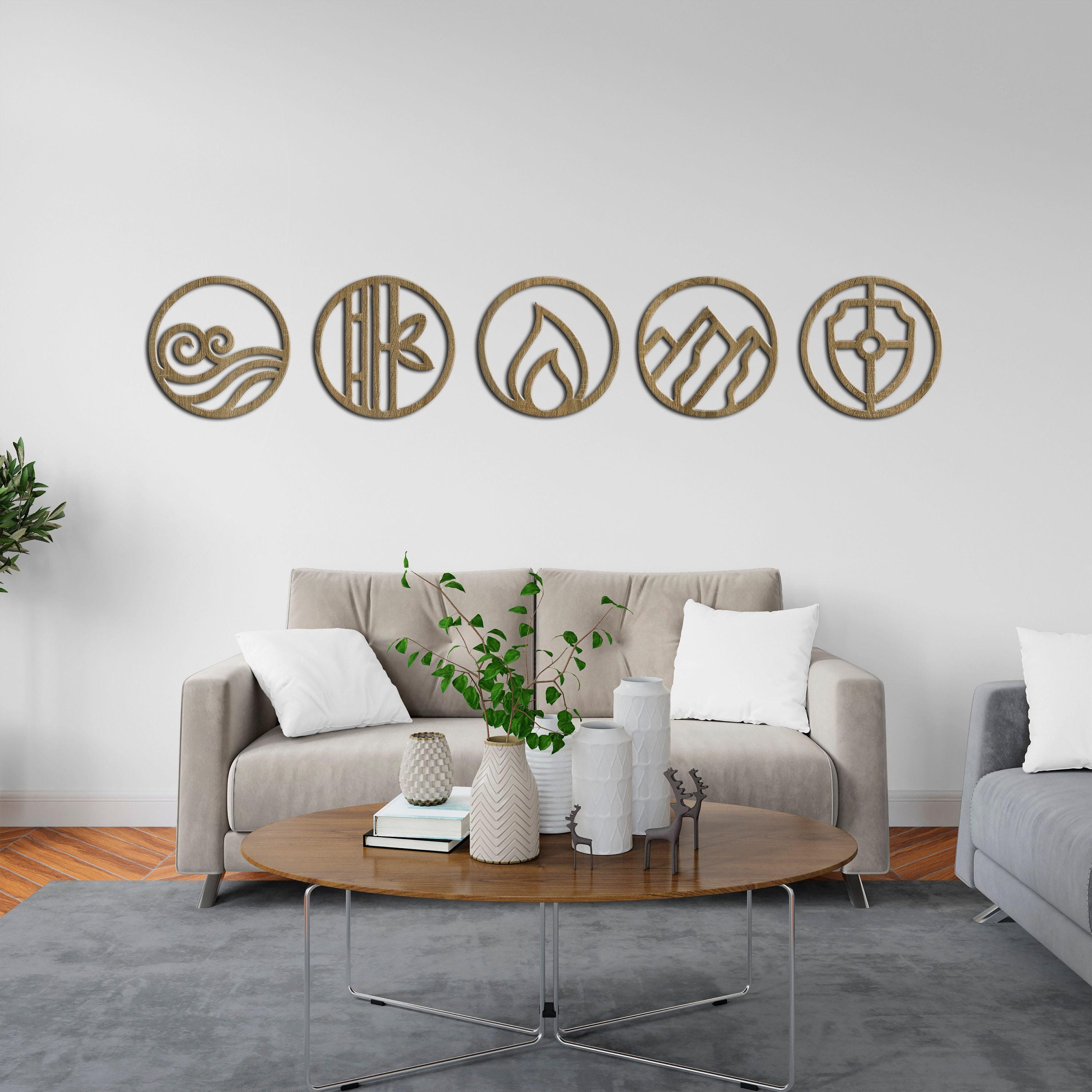 Four Elements Wall Decor, Four Elements Wood, Four Elements Wall Art, 4 ...