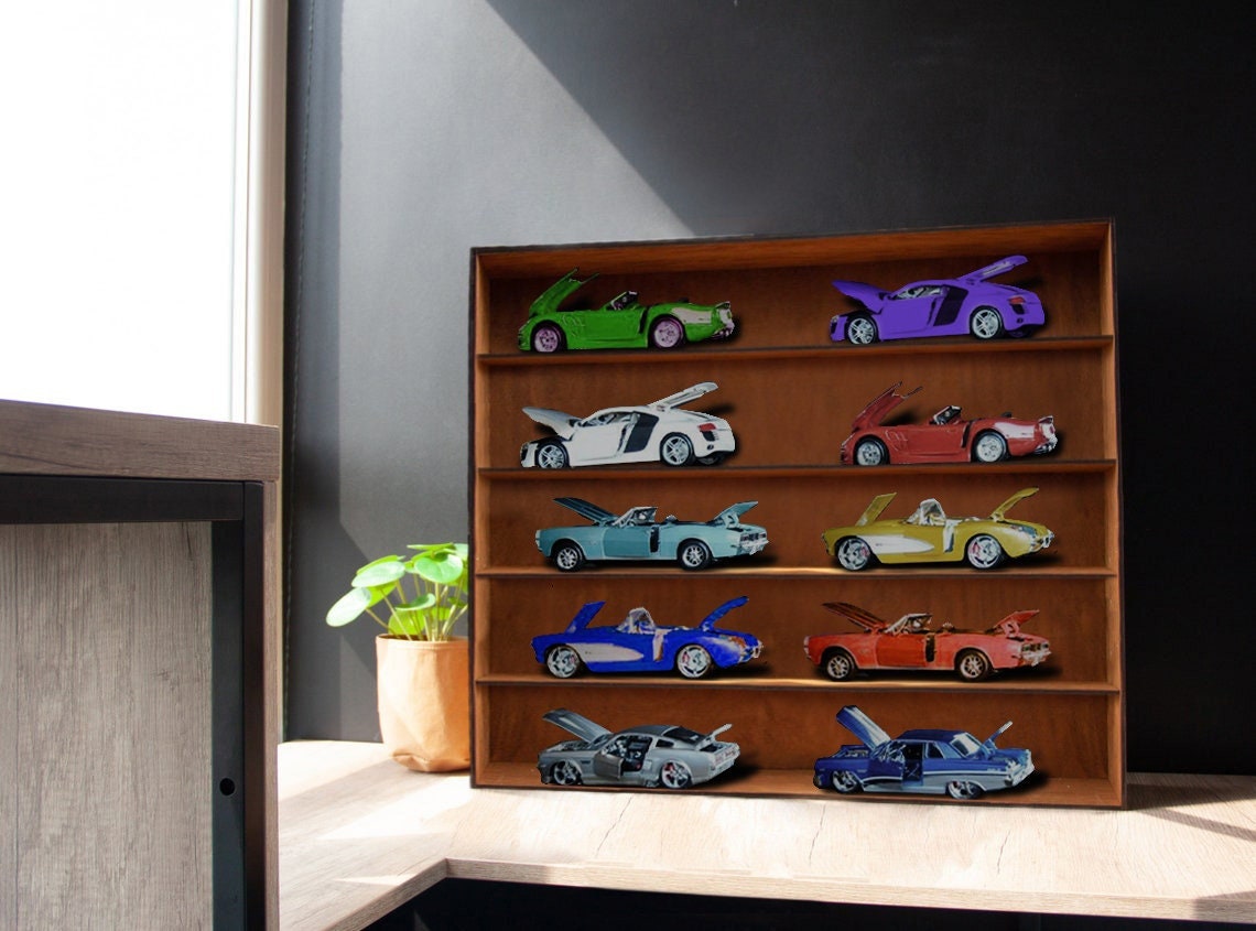 Vitrine de collection, Vitrine pour miniatures, Vitrine en bois, Étagère en bois, Vitrine en bois, Vitrine Shadowbox