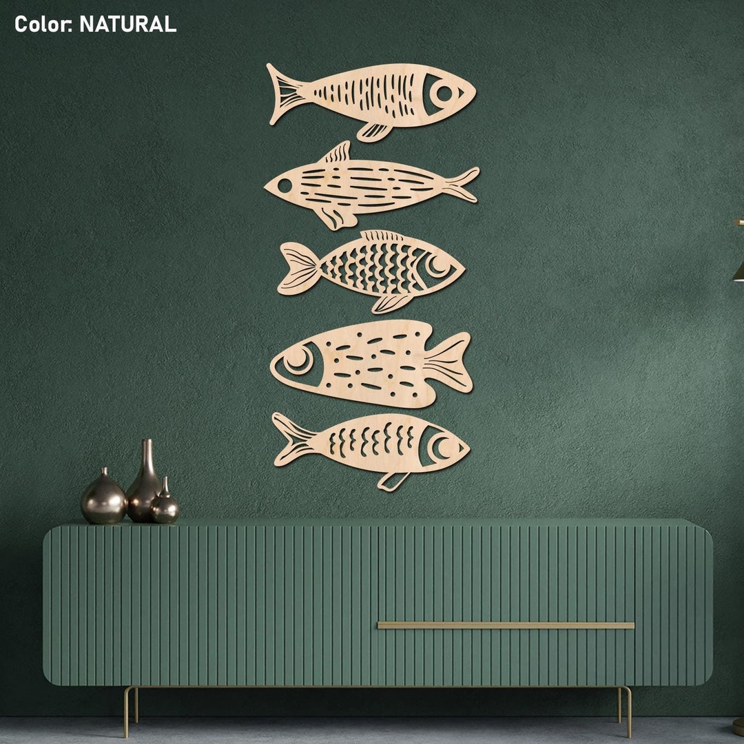 Fish Wood Wall Art, Wooden Fish Wall Decor, Beach Wood Wall Art ...