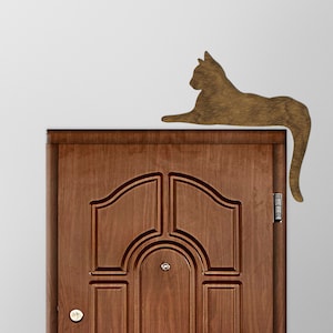 カスタム猫シルエット、カスタム猫サイン、ドアトッパーカスタム、猫用キャティオサイン、ドアトッパー壁装飾、猫ドアトッパー、ドアコーナー装飾