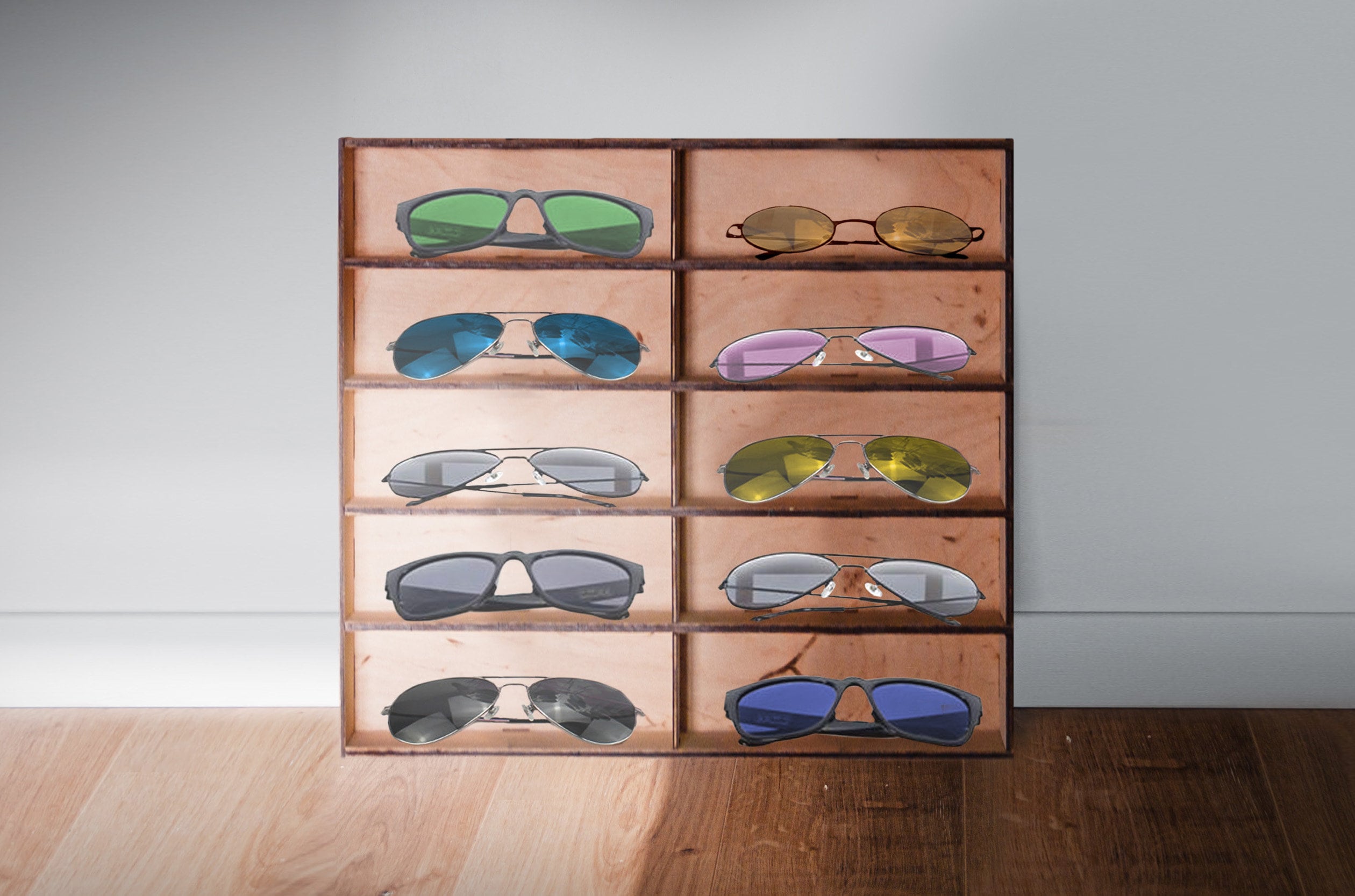 Sunglass Storage Shelf Accessoires Zonnebrillen & Eyewear Brillenstandaarden Wooden Entryway Organizer Large Sunglasses Hanger Glasses Display 