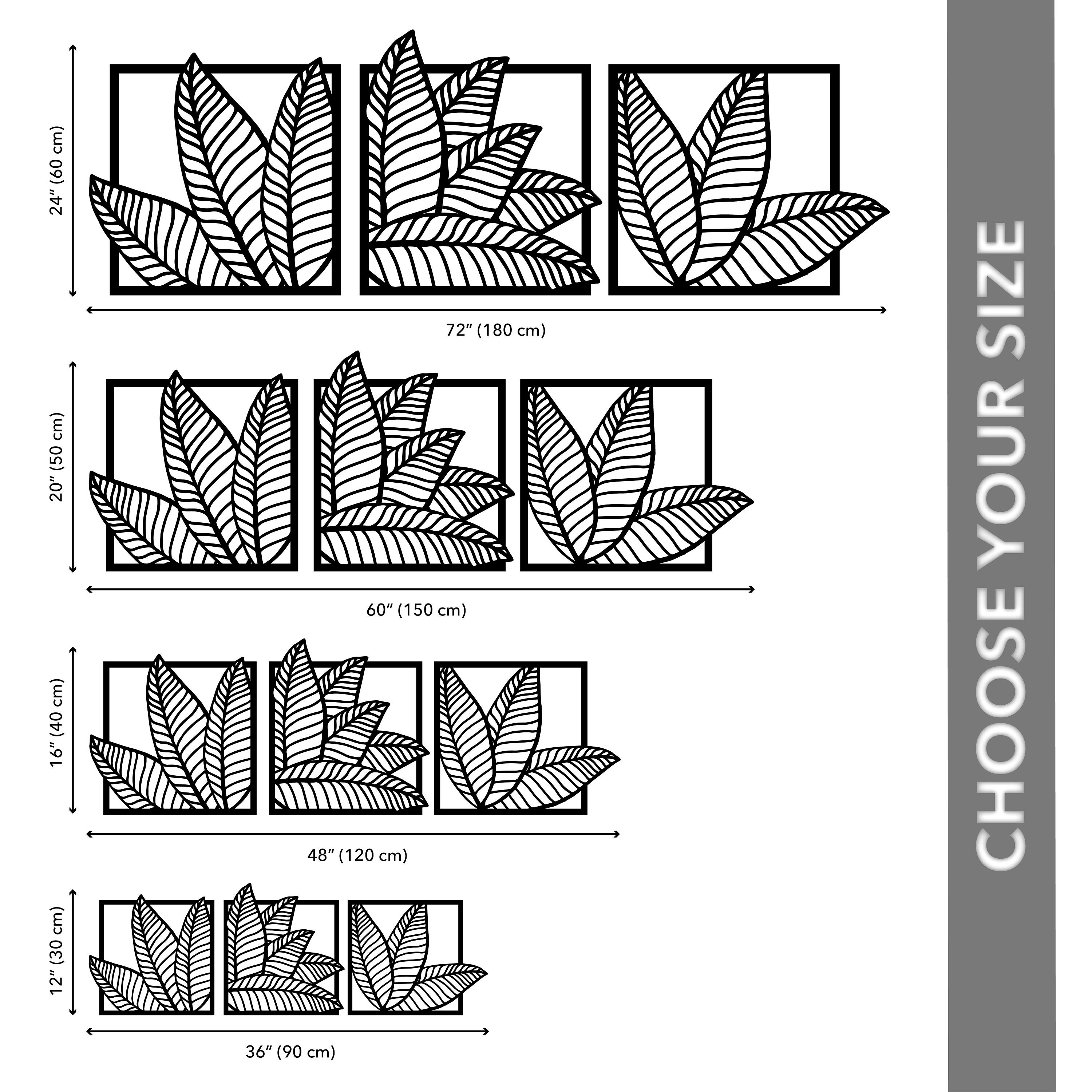 Palm leaf wall art, Leaves wall hanging, Banana leaf wall decor, Wood panel wall art, Set of 3 wall art nature, Boho leaf wall art