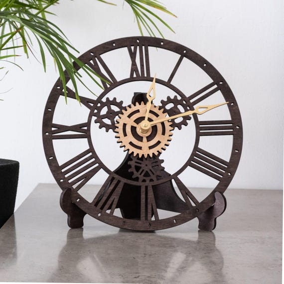 Garneck Grande Décoration Murale Engrenage En Bois Style Steampunk – Ornement Industriel Vintage 30 Cm – Ambiance Rétro Unique