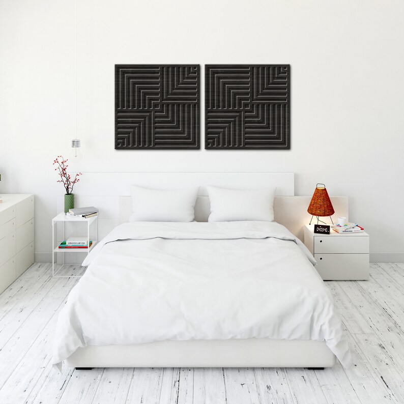Wood Wall Art Geometric Wood Wall Art Set Wooden Wall Decor - Etsy