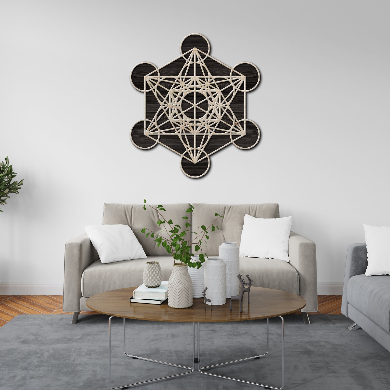 Metatron's cube wall art Metatrons cube wood Metatrons Etsy