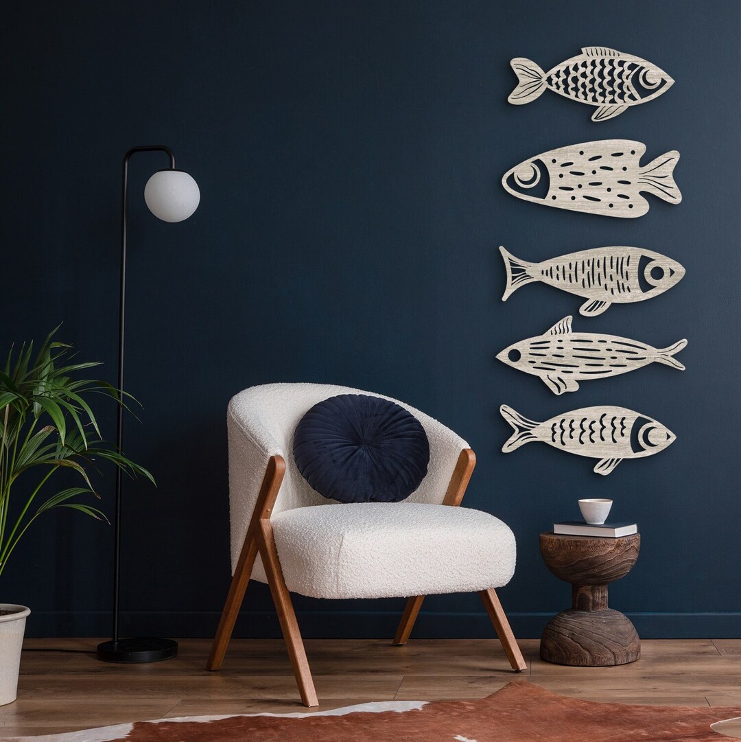 Wooden Fish Wall Hanging Wooden Fish Wall Art Wooden Fish Etsy
