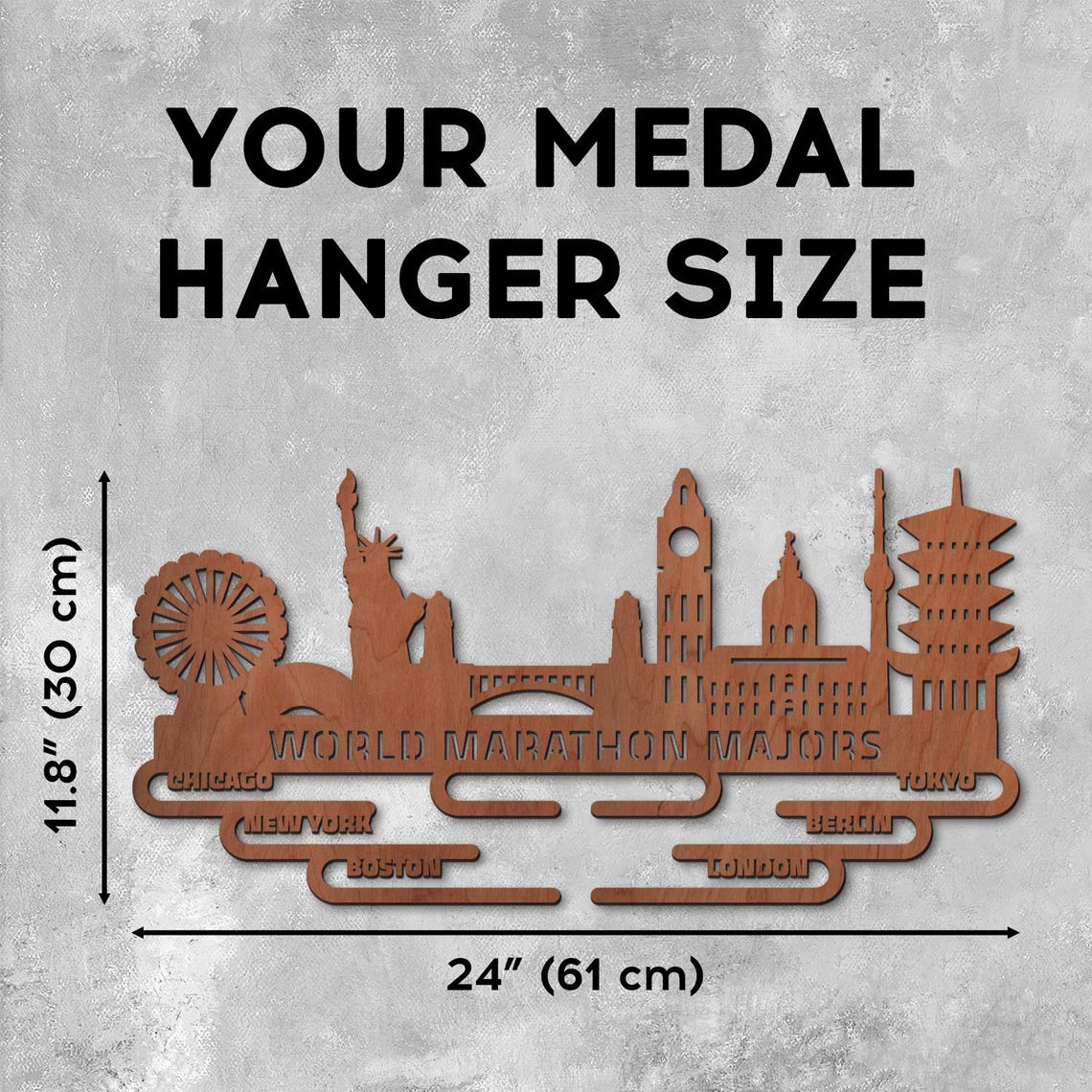 World Marathon Majors Medal Holder – Wooden Cityscape Display Rack - Etsy