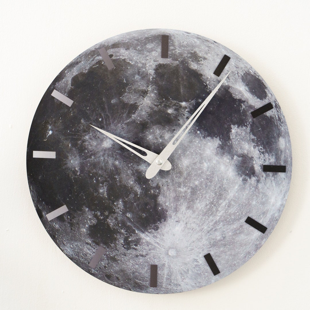Full Moon Wall Clock Moon Themed Wall Clock Space Clock Etsy
