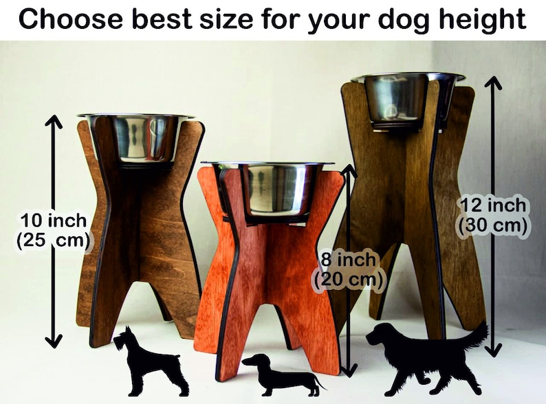 Wood Dog Bowl Stand Elevated Dog Bowl Stand Single Dog Bowl Etsy