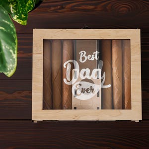 Scatola per sigari personalizzata, Porta sigari, Scatola espositiva per sigari, Espositore per sigari, Scatola umidificatrice per sigari, Accessori per sigari, Regalo per la festa del papà da parte del figlio