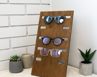 Soporte de exhibición de gafas de sol, Estante de exhibición de gafas de sol, Soporte para anteojos, Soporte para anteojos para escritorio, Soporte para anteojos de madera, Soporte para anteojos