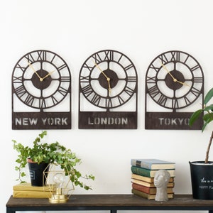 Wall clock cities, World clock set, Custom name clock, Industrial clock, International clock, World time zone, Office clock, Modern Clock