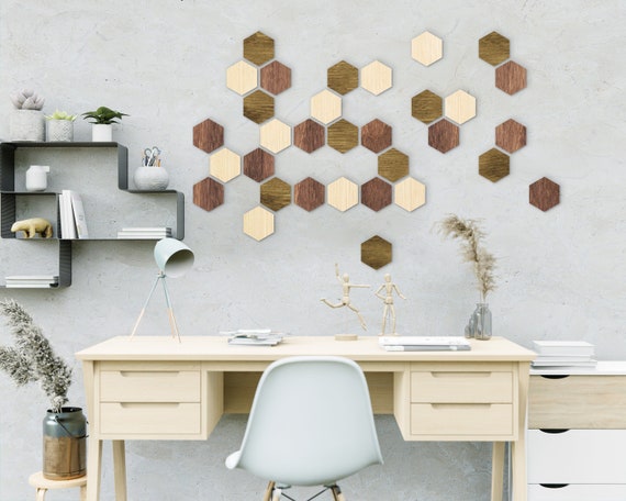 Hexagon Wall Art, Honeycomb Decor, Hexagon Wood Wall Art, Honeycomb Tile,  Hexagon Tiles, Hexagon Wall Art Office, Hexagon Wood Tile 