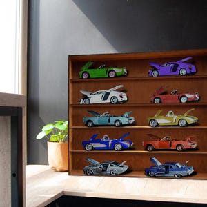 Wooden display case, Collectible display case, Display case for miniatures, Wood display box, Display cabinet wood, Shadowbox display case