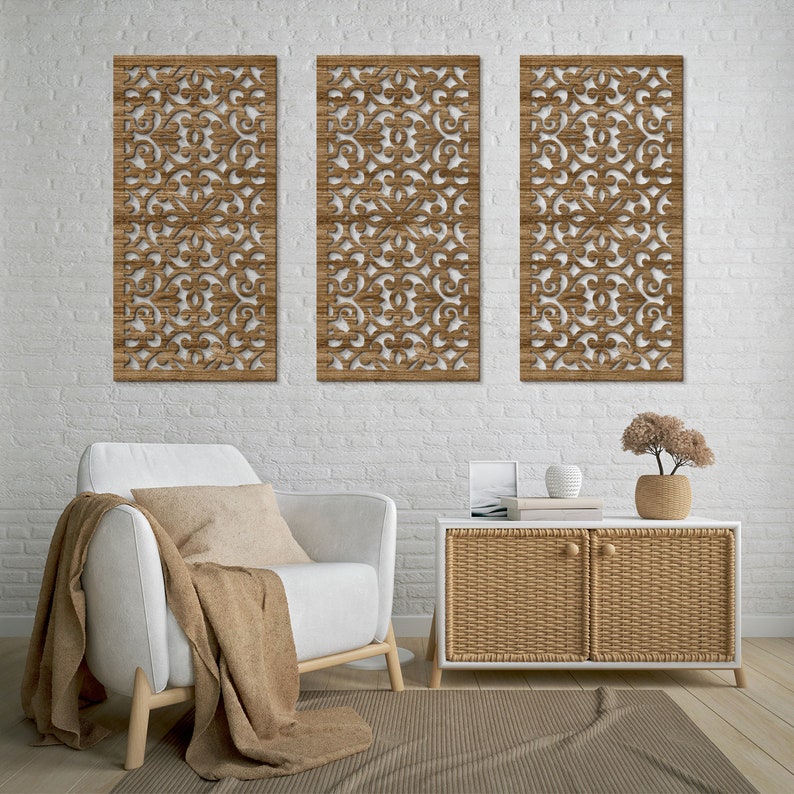 Moroccan Panel, Arabic Wall Art, Wooden Lattice, Boho Wood Wall Art ...