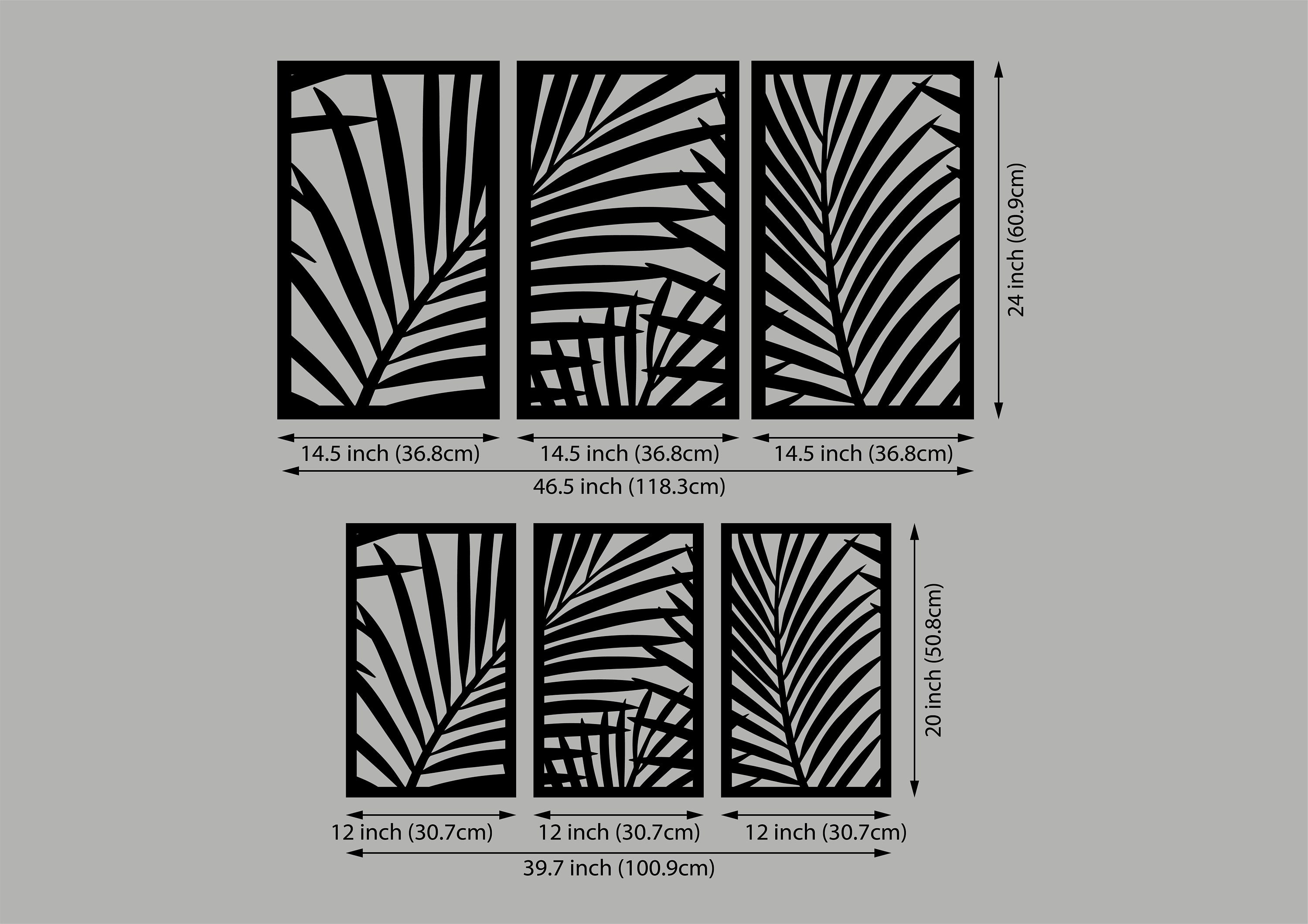 Wall Art Set of 3 Wooden Wood Wall Art Panel Leaves Wall Etsy