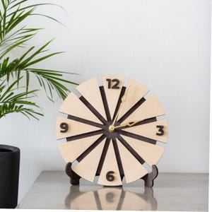 Unusual wall clock, Minimalist clock, Wooden wall clock, Unique wall clock, Modern wood clock, Abstract wall clock, Geometric wall clock