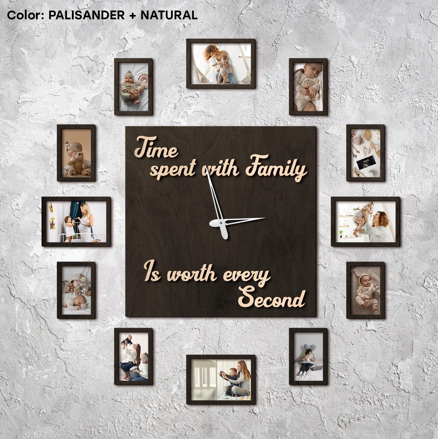 Time Spent With Family Clock With Photos, Wall Clock With Picture