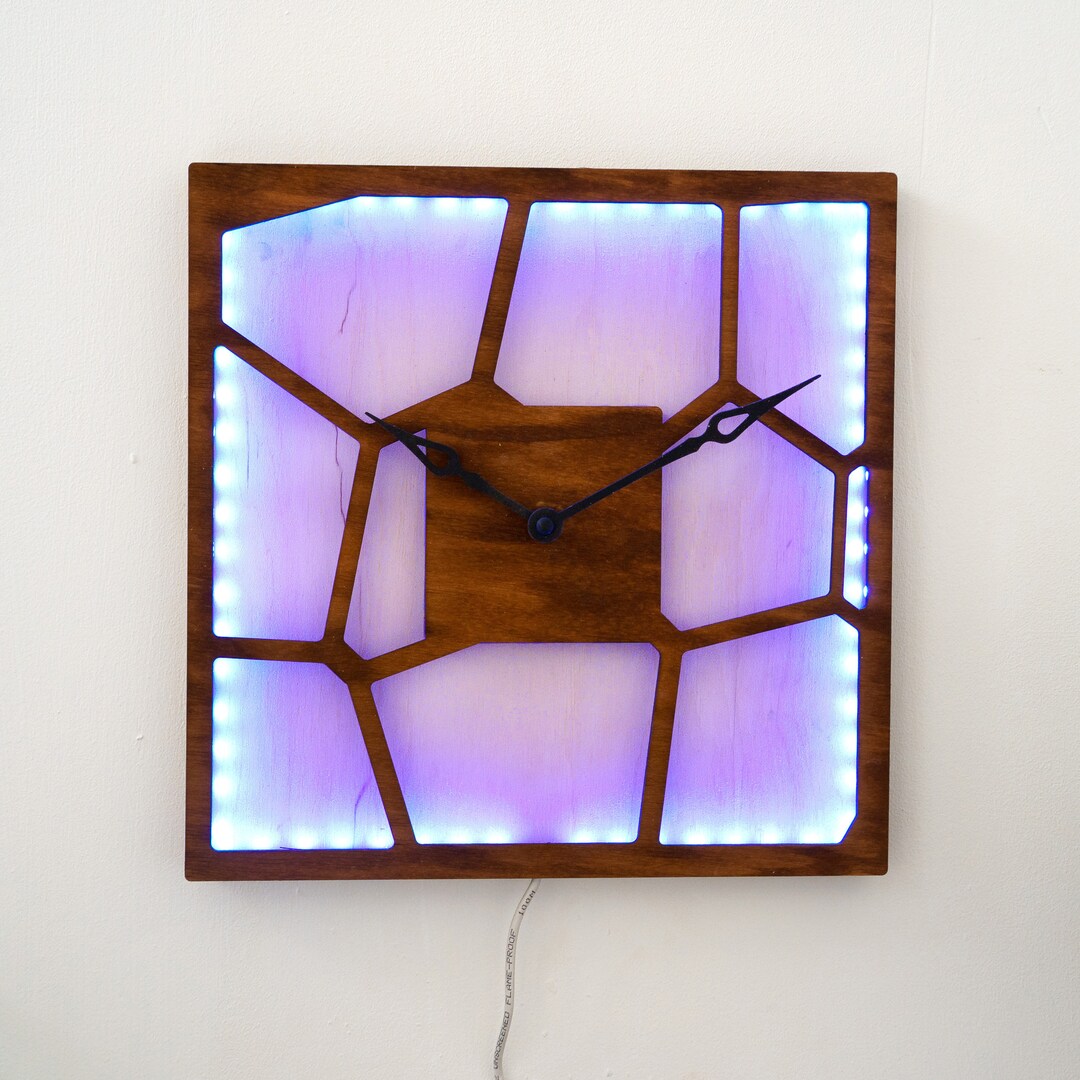 Wall Clock Neon, Led Wall Clock, Night Light Wall Clock, Contemporary Wall Clock, Modern Wall