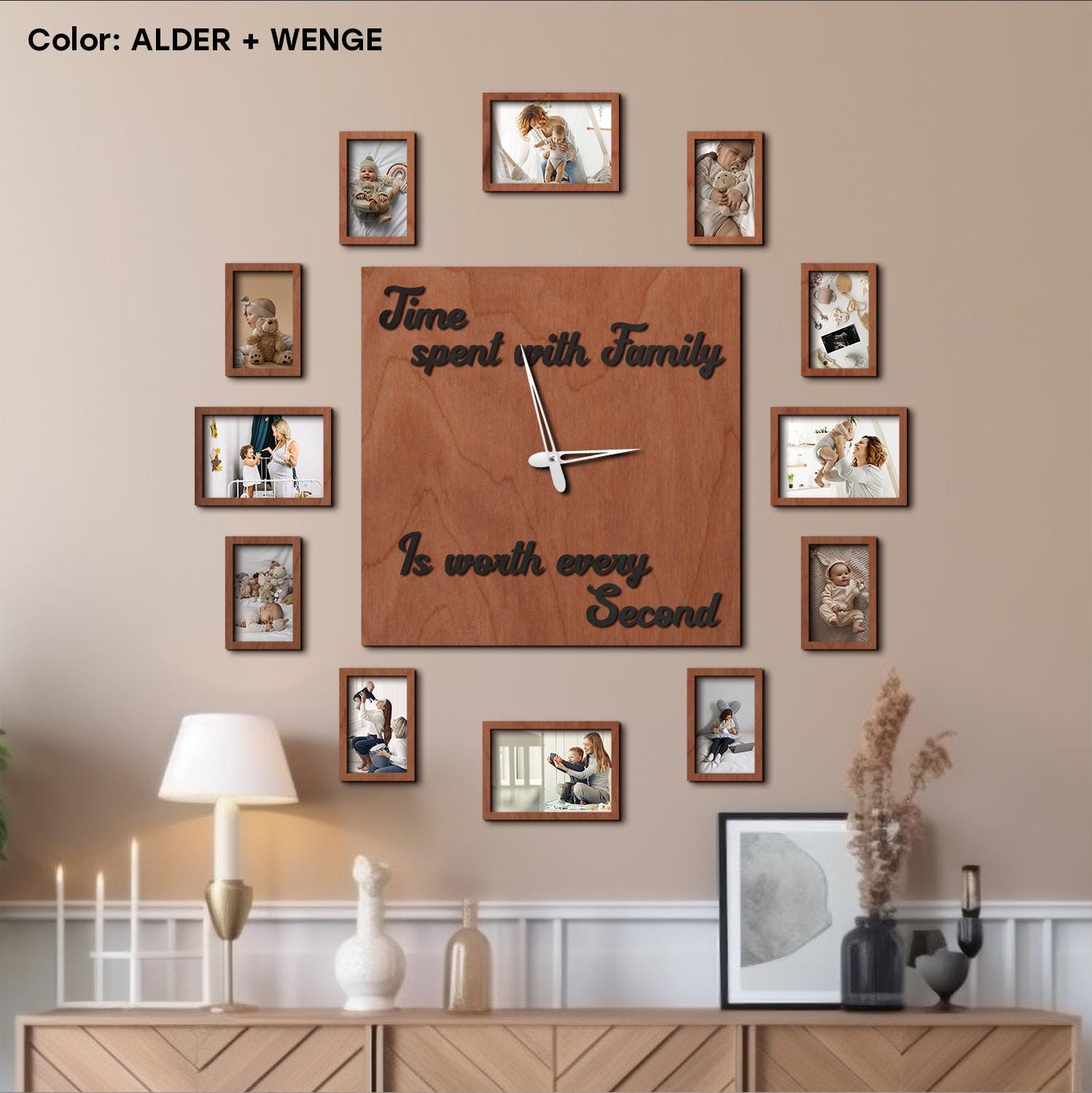 Time Spent With Family Clock With Photos, Wall Clock With Picture ...
