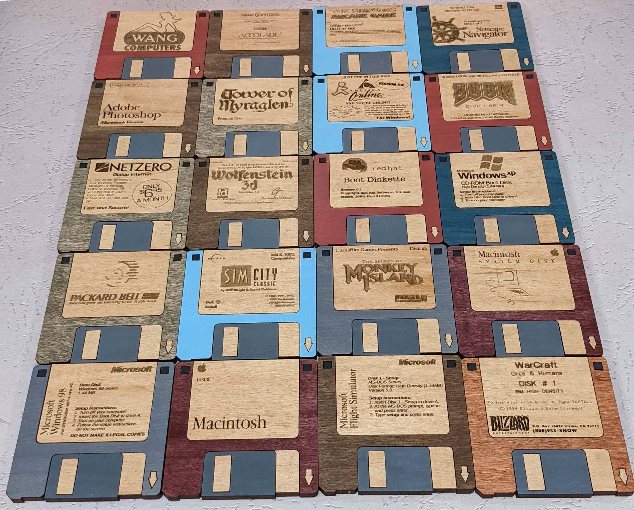 3.5 Floppy Disk Coaster Set Etsy