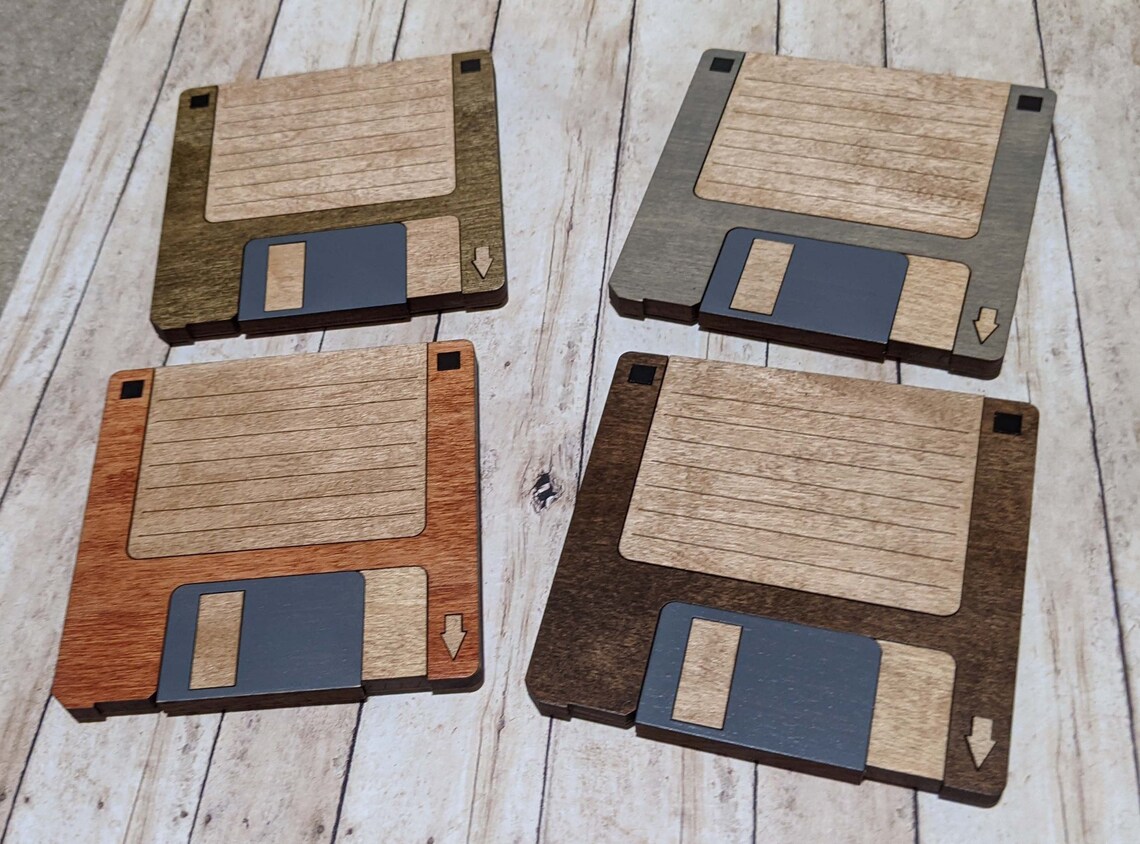 3.5 Floppy Disk Coaster Set Etsy