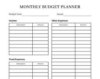 Monthly Budget Template Rustic - Etsy