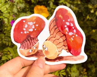Mushroom pals Sticker, Vinyl Sticker, Cute Mushroom Die Cut Sticker