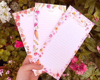 Collaged Notepad Set, Autumn Leaves, Vegetables, Flowers