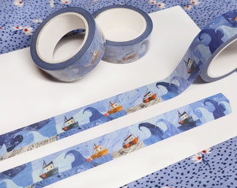 Boat washi tape, cute ocean washi tape