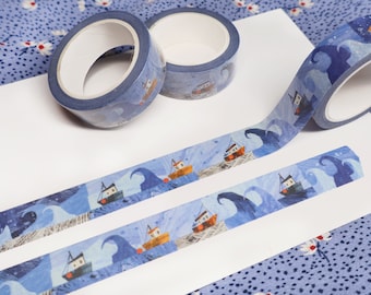 Boat washi tape, cute ocean washi tape
