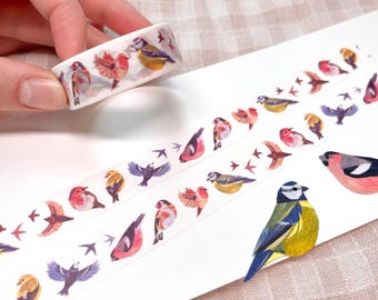 Collaged birds washi tape