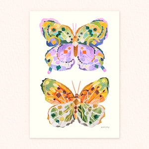 Collaged Butterfly Print, A5 and A6 Print, Cute Butterfly Print