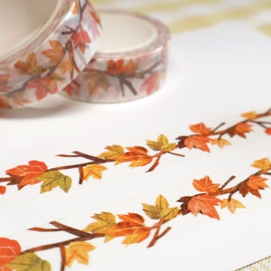 Cinta washi de hojas de otoño, linda cinta washi otoñal