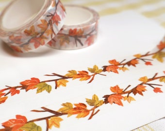 Autumn leaves washi tape, cute autumnal washi tape