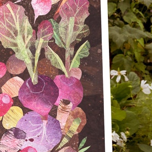 A4 Collaged vegetables art print image 4