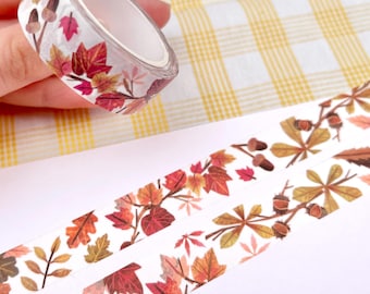 Collaged autumn washi tape, Cute autumnal washi tape (new design)