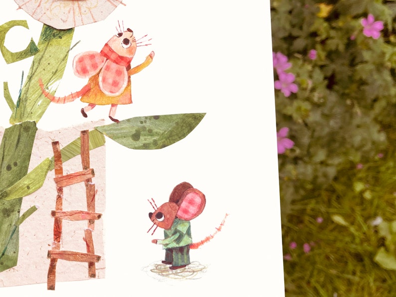 A5 Cute Mice Print, Mice Illustration, Cute Mice Painting bild 2