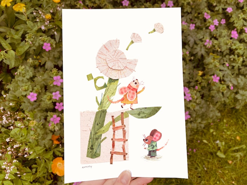 A5 Cute Mice Print, Mice Illustration, Cute Mice Painting bild 3