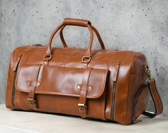 Leder Reisetasche, Handgemachte Leder Weekender, Sporttasche, Urlaubs Seesack, Reisetasche, Leder Weekender Vatertagsgeschenk