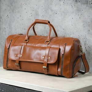 Leder Reisetasche, Handgemachte Leder Weekender, Sporttasche, Urlaubs Seesack, Reisetasche, Leder Weekender Vatertagsgeschenk