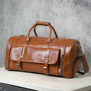 Leather Duffle Bag, Handmade Leather Weekender, Gym Bag, Vacation Duffel Bag, Travel Bag, Overnight Bag Leather Holdall groomsmen gifts
