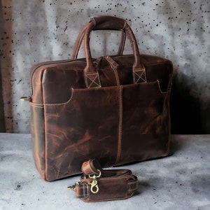 Bolso bandolera de cuero, bolso para portátil personalizado, bolso de hombro, regalo para hombre, bolso de oficina, maletín de trabajo, cartera grande, regalo para el día del padre