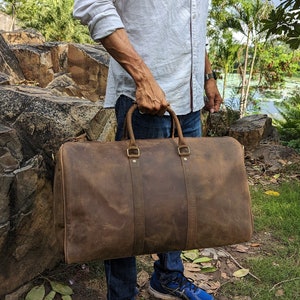 Leder Reisetasche, Handgemachte Leder Weekender, Sporttasche, Urlaubs Seesack, Reisetasche, Leder Weekender Vatertagsgeschenk
