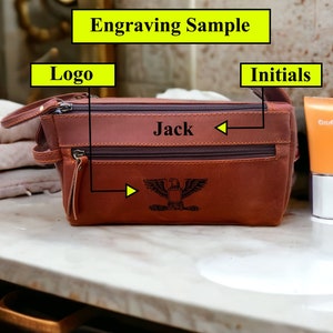 Trousse de toilette en cuir personnalisée cadeau garçon d'honneur pour lui trousse Dopp gravée trousse Dopp en cuir cadeau petit ami pour homme pour papa cadeau fête des pères